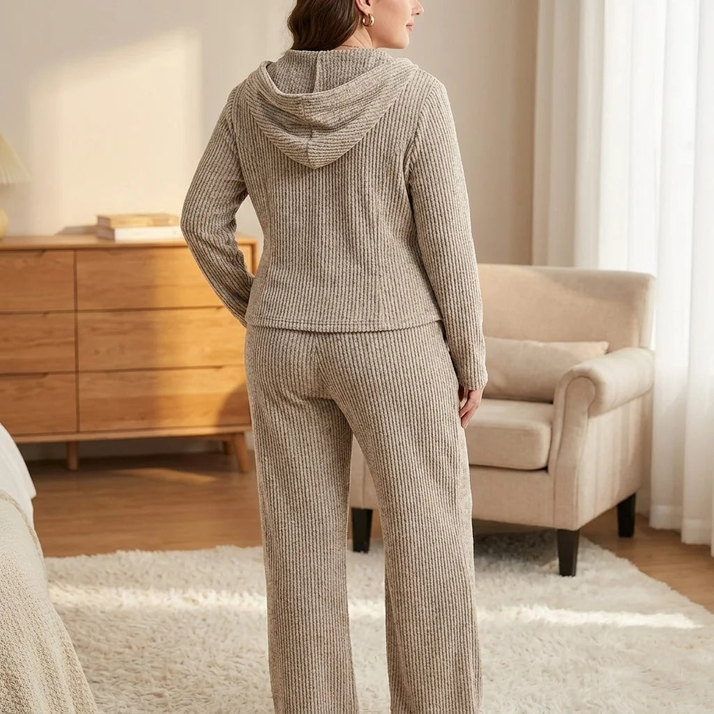 Noelle Hooded Lounge Set – drawstring detail