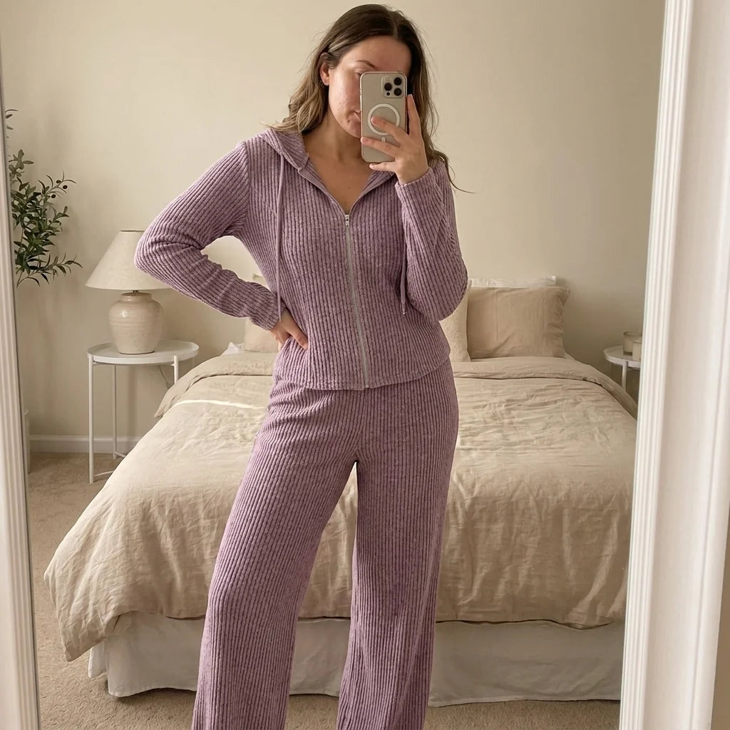 Noelle Hooded Lounge Set – drawstring detail