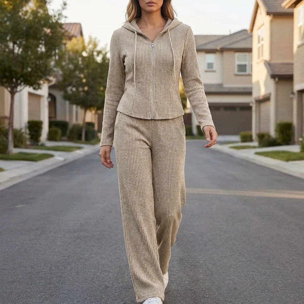 Noelle Hooded Lounge Set – drawstring detail