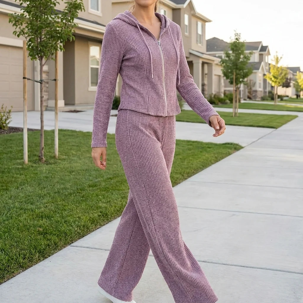Noelle Hooded Lounge Set – drawstring detail