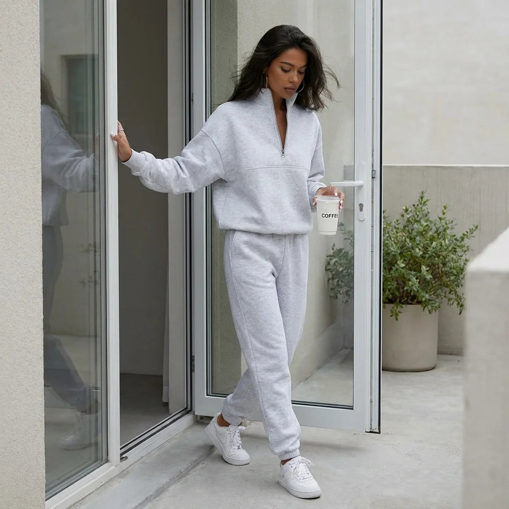 Rivelle Half-Zip Lounge Set – long sleeves