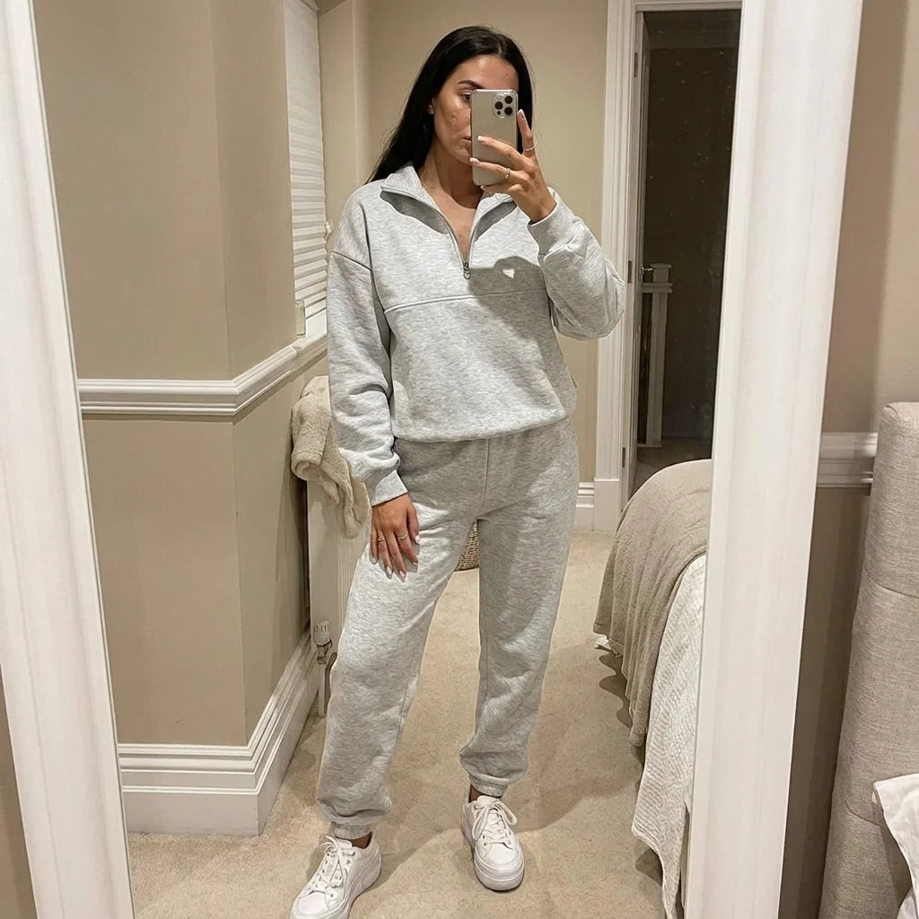 Rivelle Half-Zip Lounge Set – long sleeves