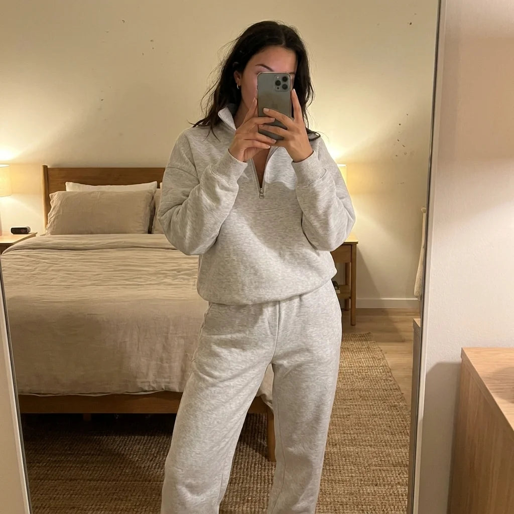 Rivelle Half-Zip Lounge Set – long sleeves