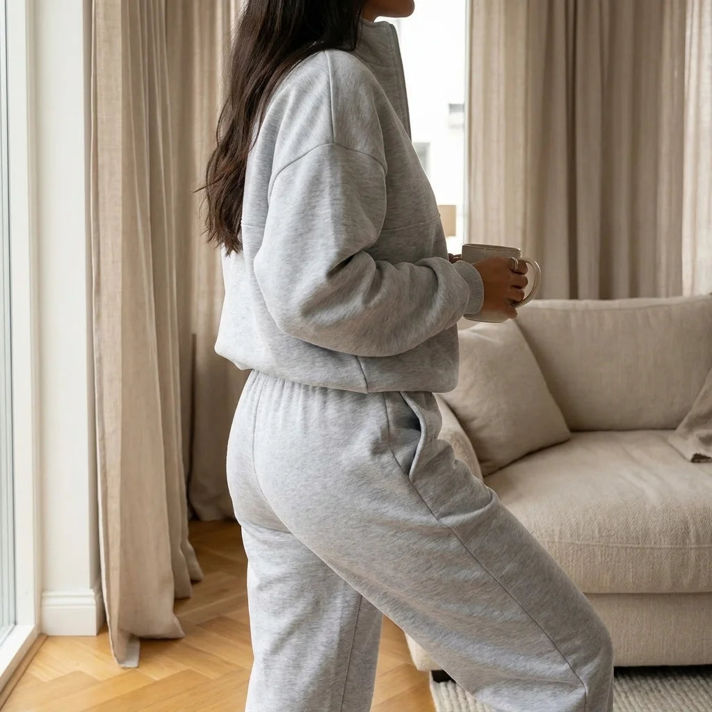 Rivelle Half-Zip Lounge Set – long sleeves