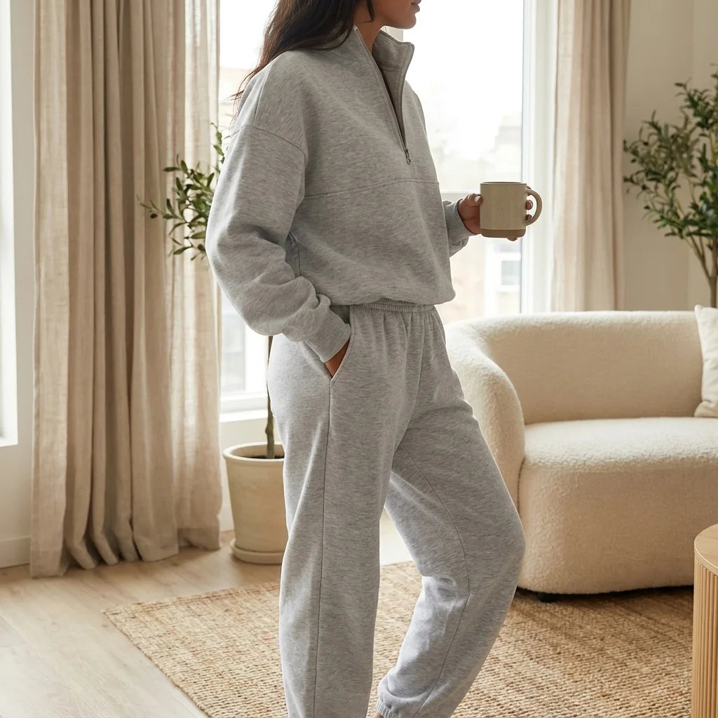 Rivelle Half-Zip Lounge Set – long sleeves