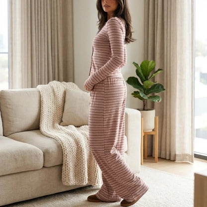 Striped Button Lounge Set