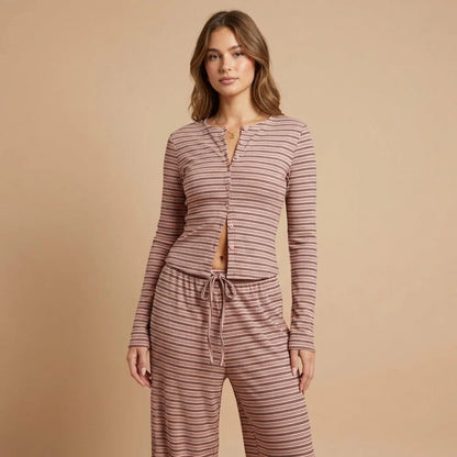Striped Button Lounge Set