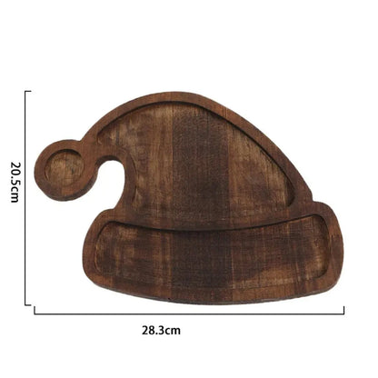 Festive Wooden Christmas Tree and Santa Hat Charcuterie Board - Detail 4 - Envilune Luxury Christmas Decor