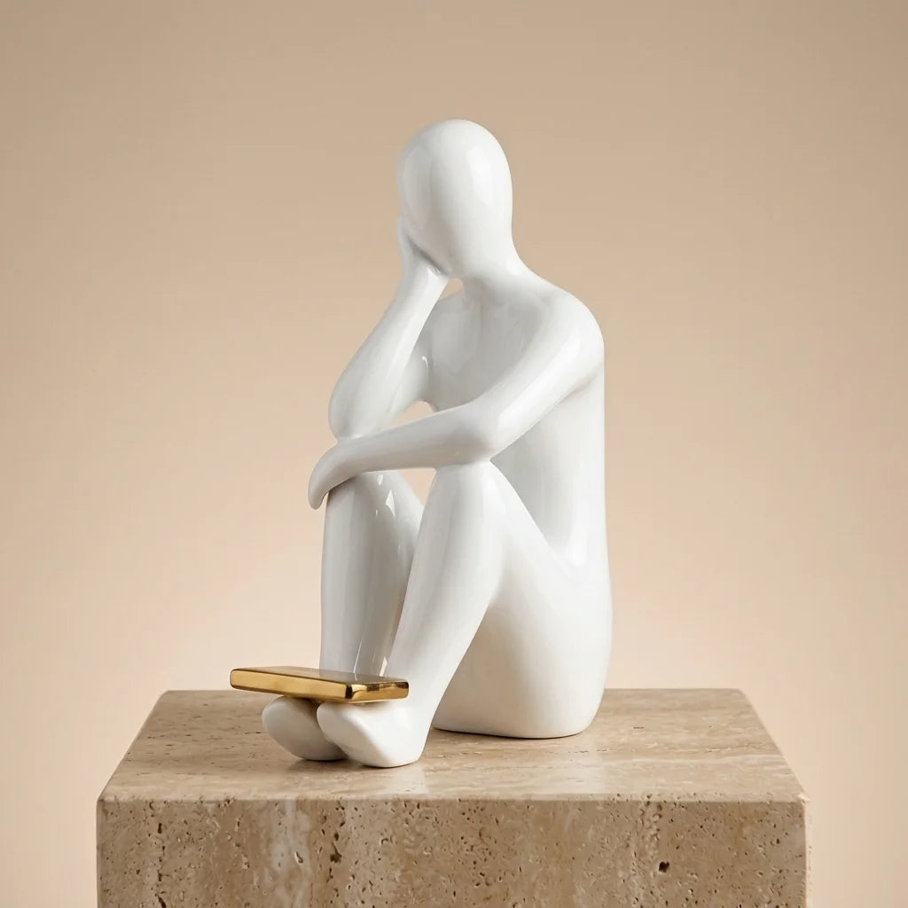Decorative Bookend – Glazed Ceramic for Shelves