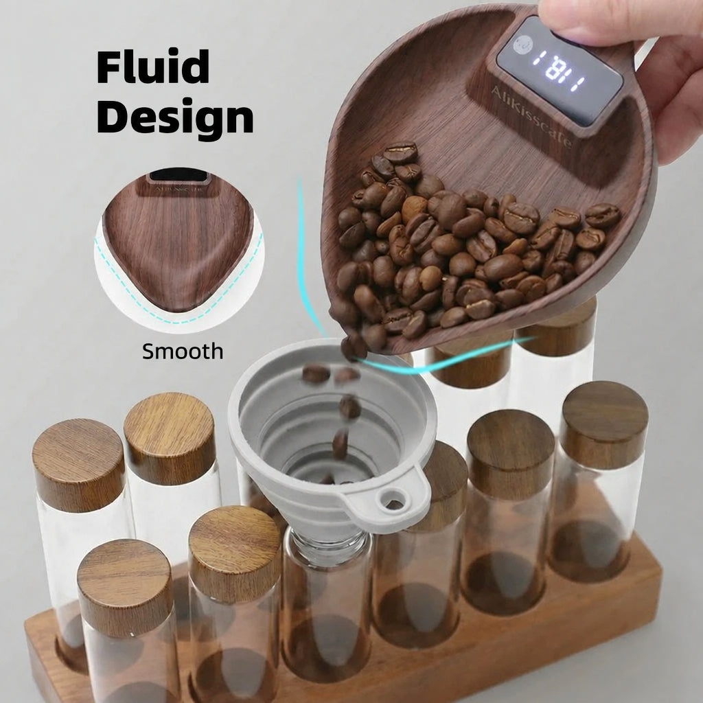 AliKisscafe Digital Coffee Scale – Wood Effect, 0.1 g – product detail