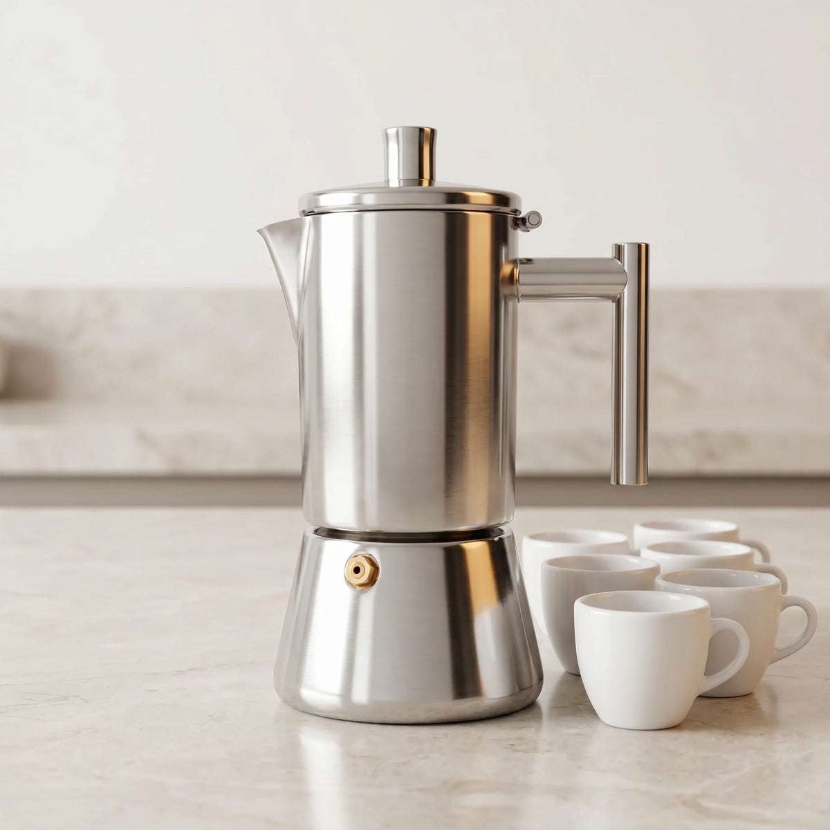Amalfi Induction Moka Pot with Reducer – 300 ml – dimensions and specifications