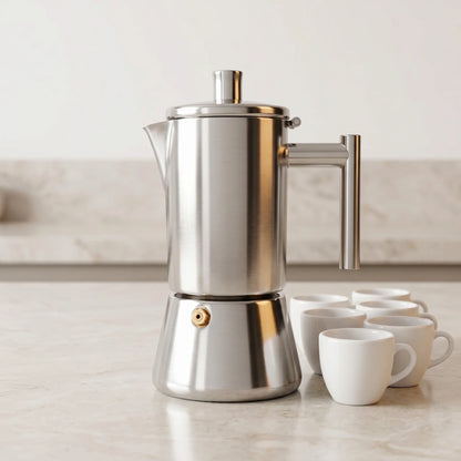 Amalfi Induction Moka Pot with Reducer – 300 ml – dimensions and specifications