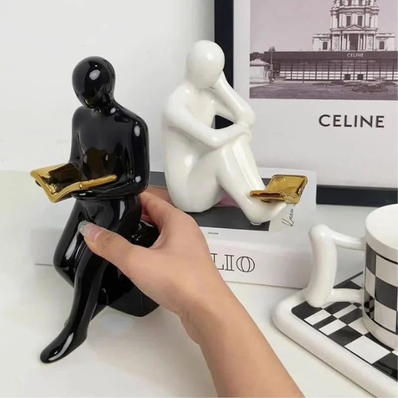 Decorative Bookend – Glazed Ceramic for Shelves