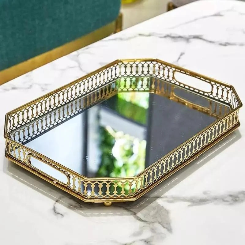 Mirrored Tray – Rectangular, Decorative