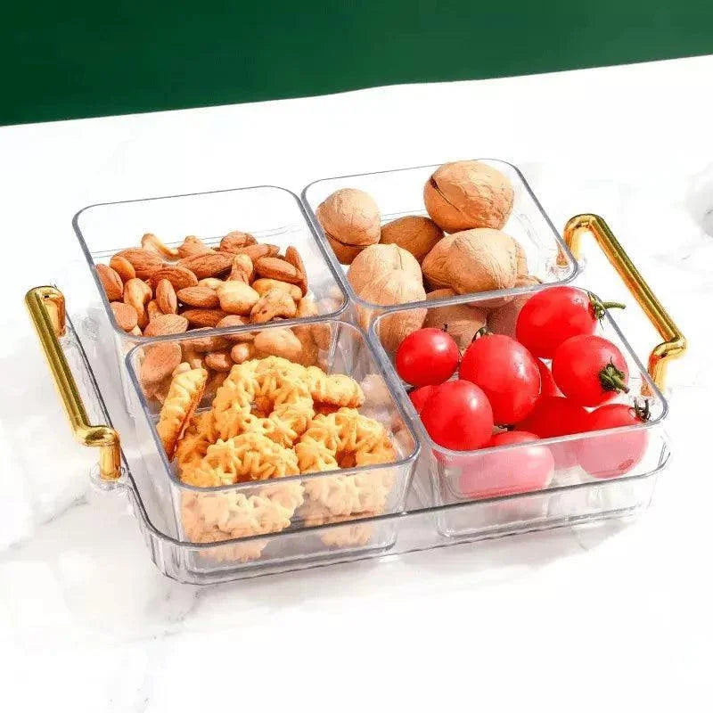 Snack Tray with Compartments – Round, Removable