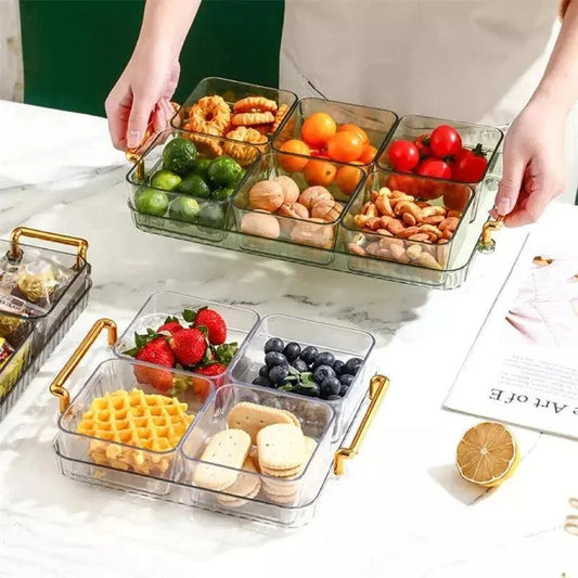 Snack Tray with Compartments – Round, Removable