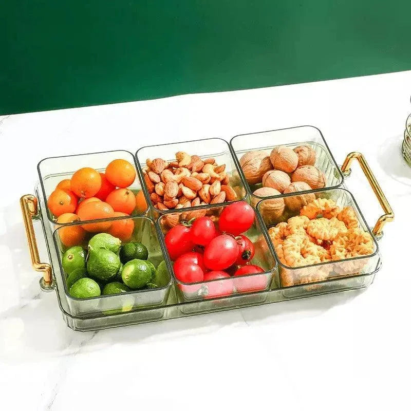 Snack Tray with Compartments – Round, Removable