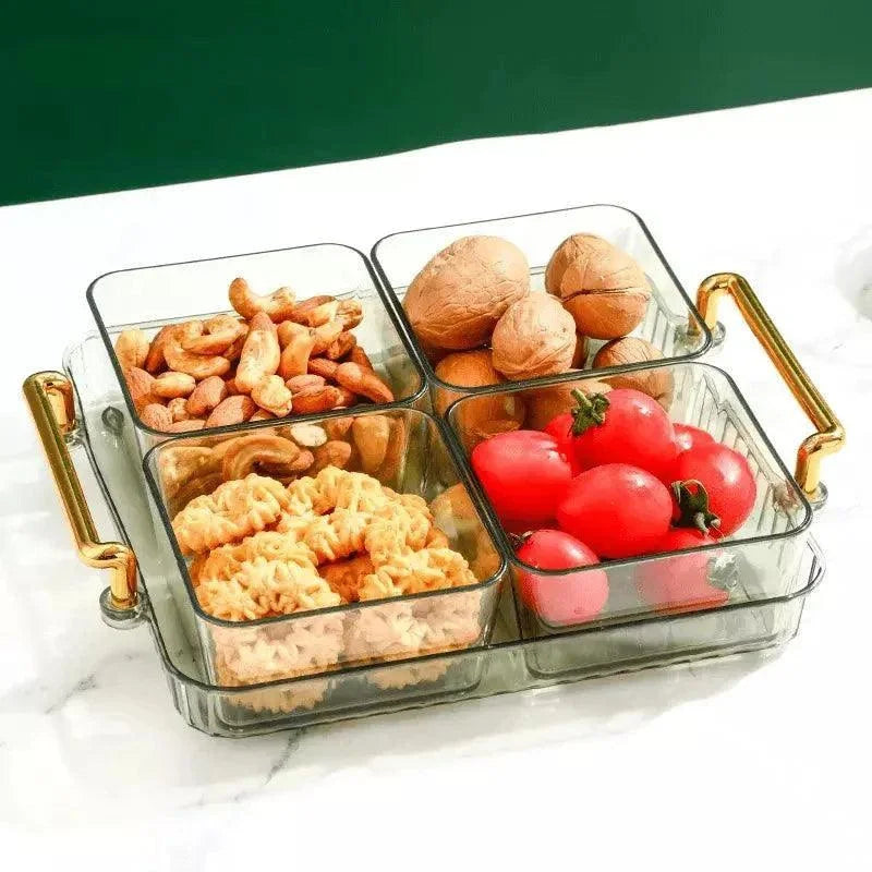 Snack Tray with Compartments – Round, Removable