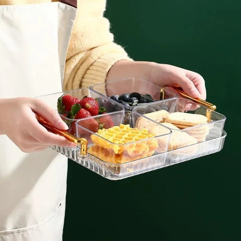 Snack Tray with Compartments – Round, Removable