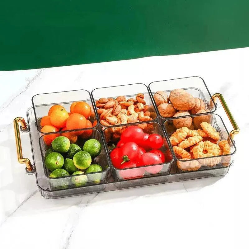 Snack Tray with Compartments – Round, Removable