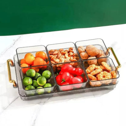 Snack Tray with Compartments – Round, Removable