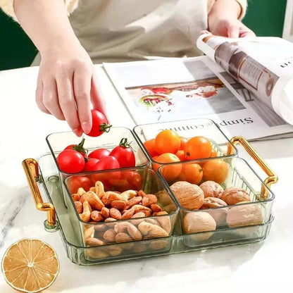 Snack Tray with Compartments – Round, Removable