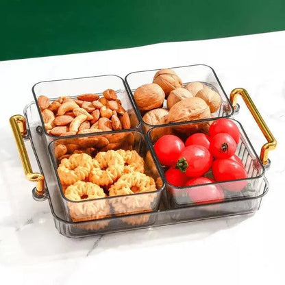 Snack Tray with Compartments – Round, Removable