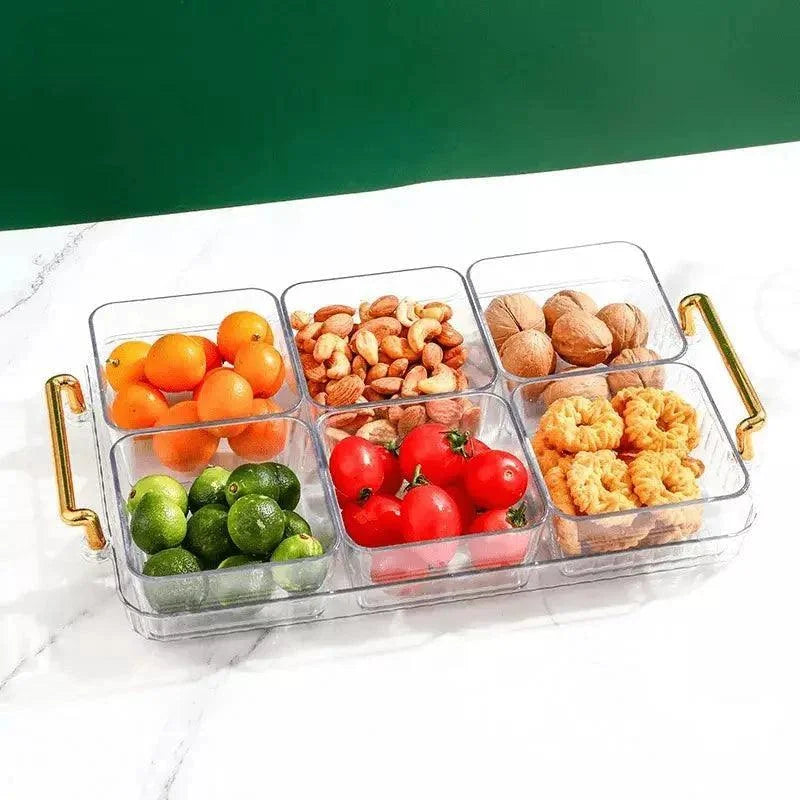 Snack Tray with Compartments – Round, Removable