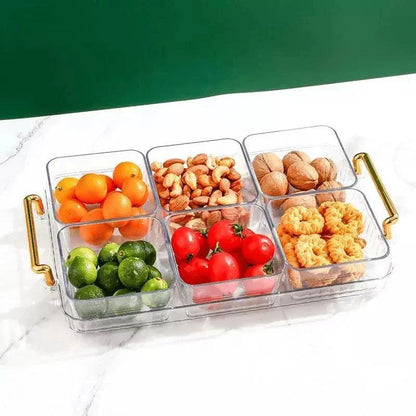 Snack Tray with Compartments – Round, Removable