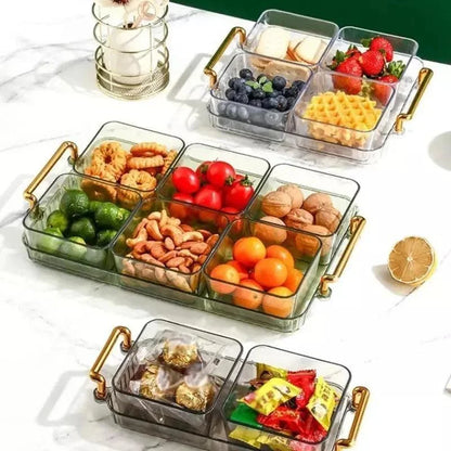 Snack Tray with Compartments – Round, Removable