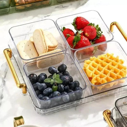 Snack Tray with Compartments – Round, Removable