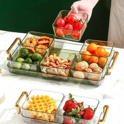 Snack Tray with Compartments – Round, Removable
