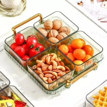 Snack Tray with Compartments – Round, Removable