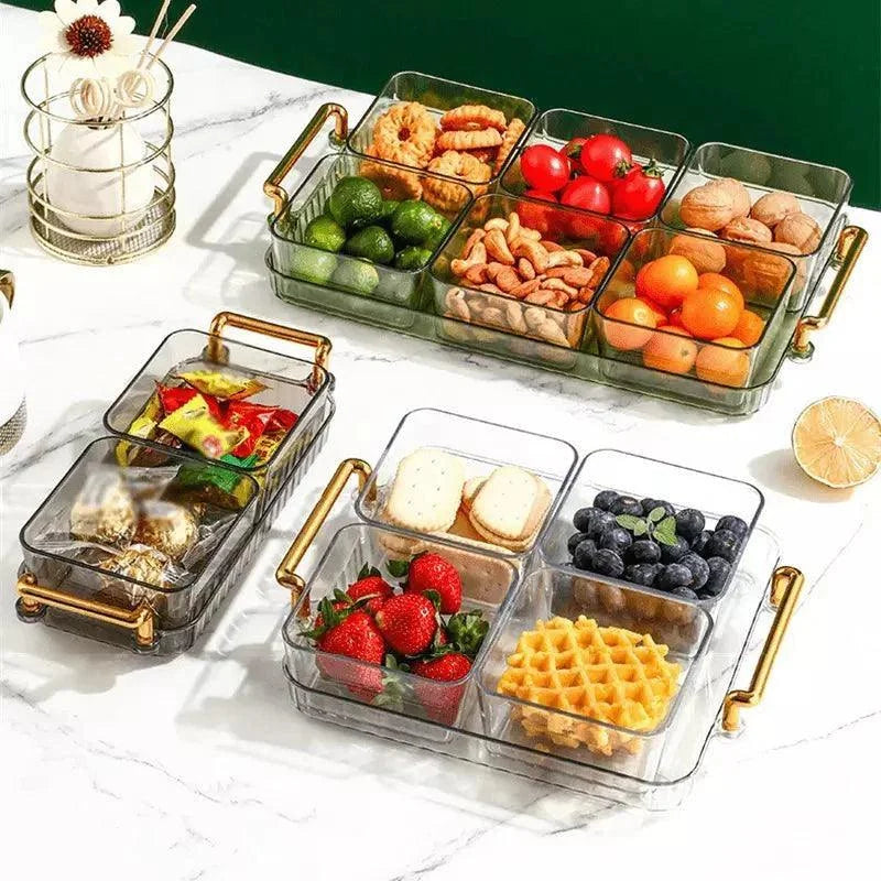 Snack Tray with Compartments – Round, Removable