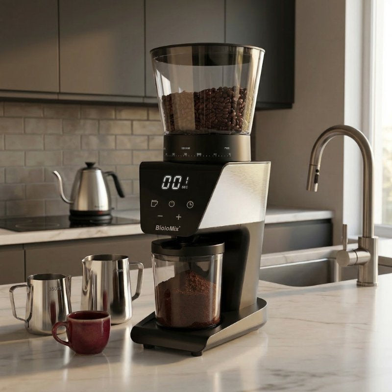 BioloMix BG706 Electric Burr Coffee Grinder – 30 Settings – feature detail