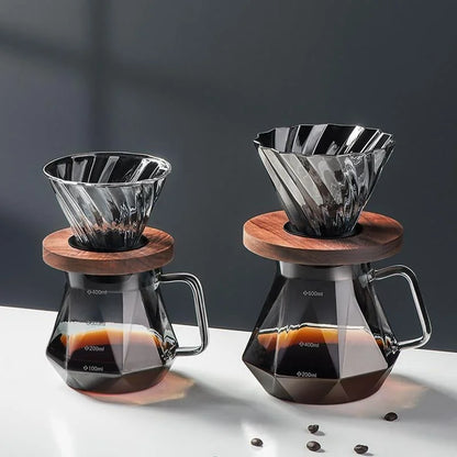 Pour-Over Coffee Server – Borosilicate Glass, with Dripper