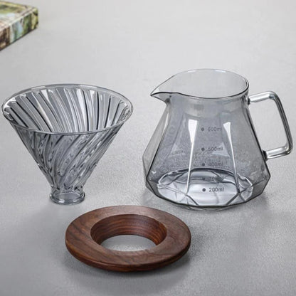 Pour-Over Coffee Server – Borosilicate Glass, with Dripper