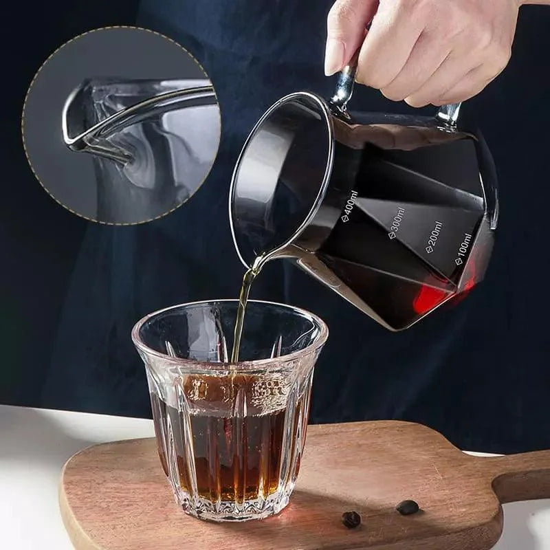 Pour-Over Coffee Server – Borosilicate Glass, with Dripper