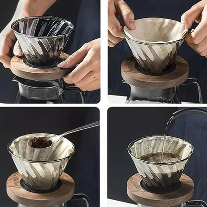 Pour-Over Coffee Server – Borosilicate Glass, with Dripper