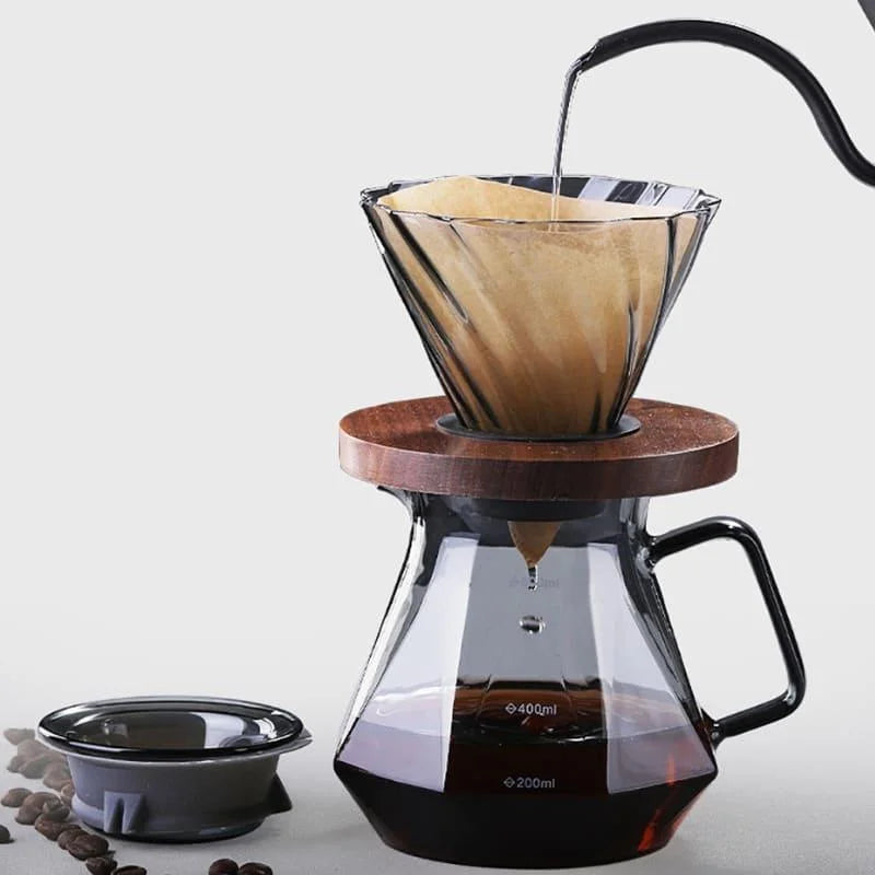 Pour-Over Coffee Server – Borosilicate Glass, with Dripper