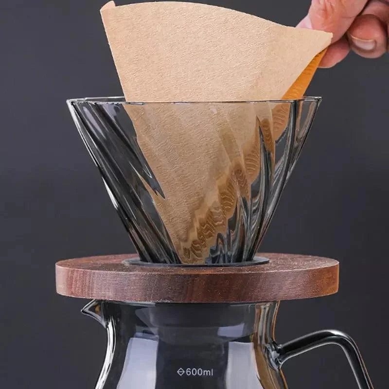 Pour-Over Coffee Server – Borosilicate Glass, with Dripper