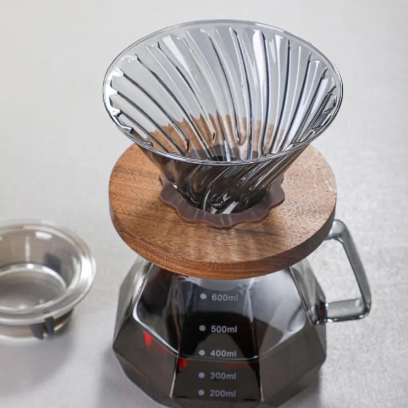Pour-Over Coffee Server – Borosilicate Glass, with Dripper