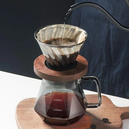 Pour-Over Coffee Server – Borosilicate Glass, with Dripper