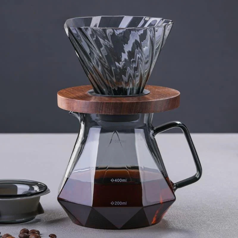 Pour-Over Coffee Server – Borosilicate Glass, with Dripper