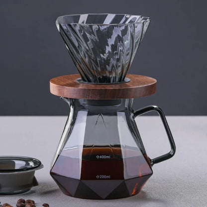 Pour-Over Coffee Server – Borosilicate Glass, with Dripper