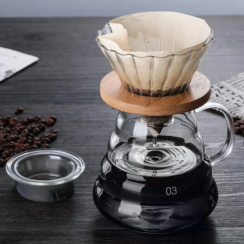 Pour-Over Coffee Server – Borosilicate Glass Set