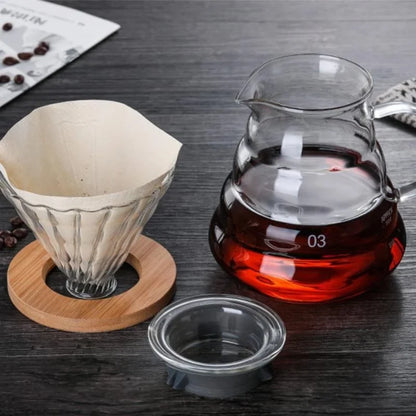 Pour-Over Coffee Server – Borosilicate Glass Set