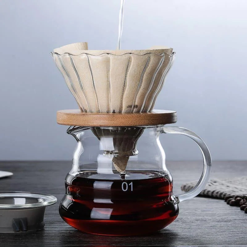 Pour-Over Coffee Server – Borosilicate Glass Set