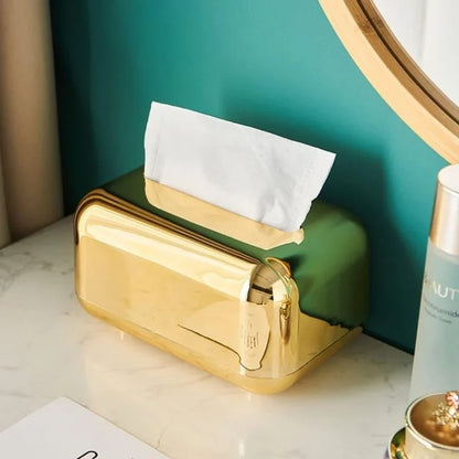 Tissue Box Cover – Chrome-Finish Decorative
