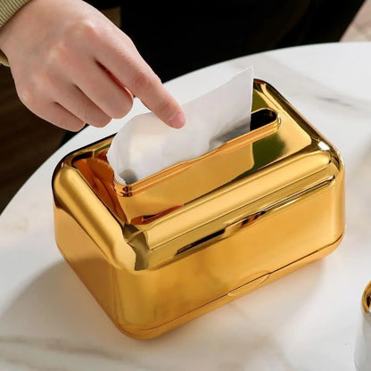 Tissue Box Cover – Chrome-Finish Decorative